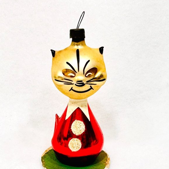 Vintage De Carlini Blown Glass Cat Ornament - Picture 5 of 7